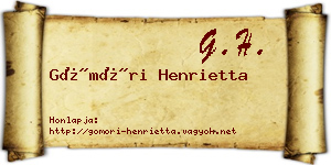 Gömöri Henrietta névjegykártya